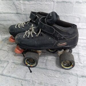 Riedell Carrera Black Quad Roller Skates Speed Rink Size 7 Model 105W #2